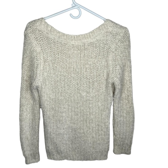 Maison Jules Cream Eyelash Sweater size medium. - Picture 2 of 6